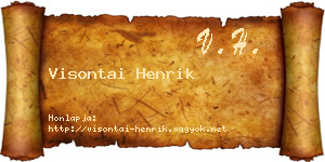 Visontai Henrik névjegykártya